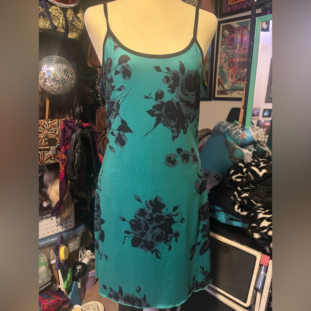 Teal Floral Summer Dress